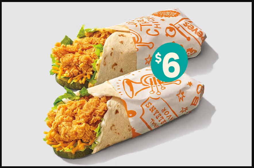 Popeyes USA: Get 2 Chicken Wraps for $6 Limited Time Deal photo 1